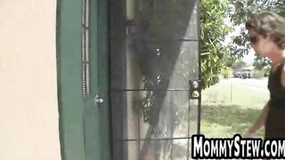 Blonde MILF with big tits gets pussy fucked by a big cock