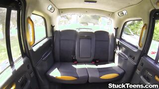 Big tits British teen has no money for taxi ride