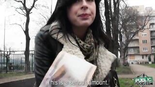 Euro slut Daniella Rose picked up and fucked for money