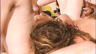 Naked teens take part in sex games orgy