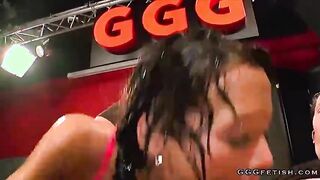 German slut receiving fucking with pissing