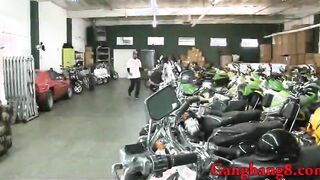 Brunette babe got her sweet hole pounded by a black boner