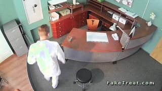 Doctor fucks patient on a desk