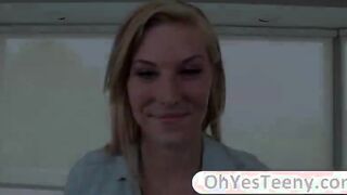 Teen Ella Woods gets tits rubbed and fucked hard by a big cock