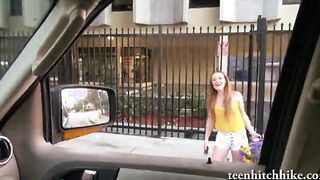 Busty teen fucking with pervert stranger in public