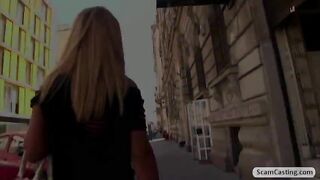 Sexy blonde chick Christine gets fucked in the fake modeling and gains cash