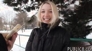 Huge boobs Czech slut picked up and fucked for cash