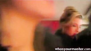 2 femdoms and a submissive guy