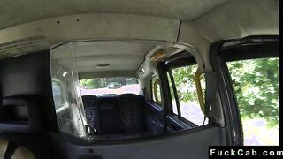 British ebony fucks in fake taxi