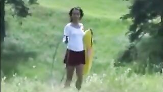 Russian Girl Exercising Outdoors