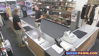 Hot stud fucked fetish style by freak dressed in a dungeon dress