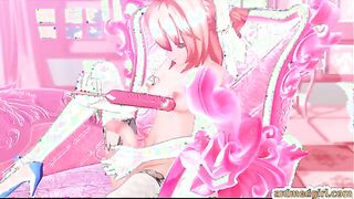 Shemale hentai cutie self dildoing