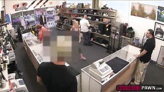 MILF exposes her tits while pawning her car and she gets hardcore pounding