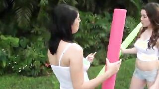 College Ex Girlfriend And Her Friend Playing In A Pool Together