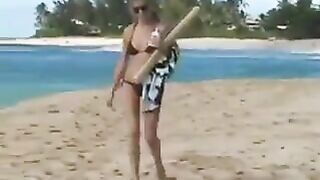 Sexy Girl Getting A Tan