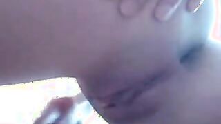 Sexy babe with tight pusssy masturbates until she squirts