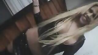 Blonde Shemale Enjoying A Big Black Cock