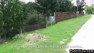 Amateur hairdresser fucks for cash