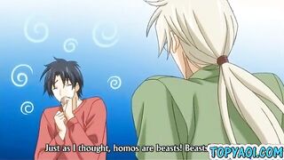 Gay senpai anime gets hardcore sex by his partner