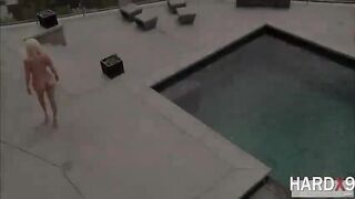 Beautiful blonde Jenna gets pussy pounded hard from behind by Lex big black cock