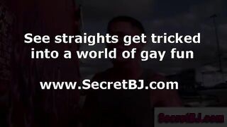Straight dude tricked into blowjob at gay gloryhole