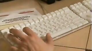 Skinny Ebony Chick Giving A Footjob