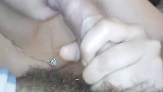 Amateur girl sucks hairy cock