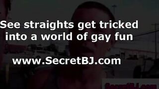 Gay blowjob for tricked straight at gloryhole