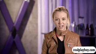 Two hot blonde and black haired babes pounding in the jail cell