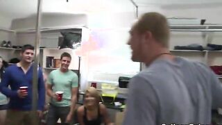 Horny brunette likes it hardcore on college