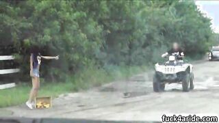 Ebony chick facialed by horny stranger