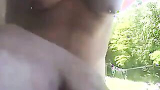 Fat Guy Masturbating Outside
