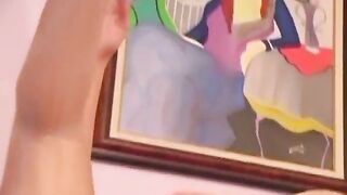 Yummy babe shows hairy gash