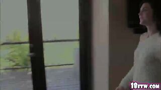 Kinky Brunette teen Kiera Winters gets fucked hard by her boyfriend inside his house