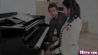 Hot Brunette teen Dillion Harper gets fucked hard by her piano teacher inside his house