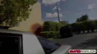 Horny Blonde bimbo Fucked inside the pawn shop office while she is selling her Car