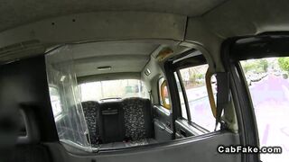 Small tits redhead bangs in taxi