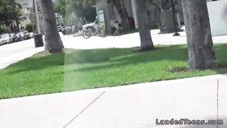 Blonde teen hitchhiker fuck on backseat