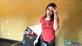 Lovely hairdresser anal riding for cash