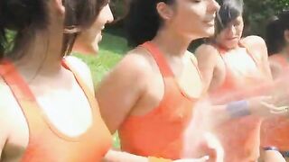 College Hotties Hosed Off Outdoors During Sorority Hazing