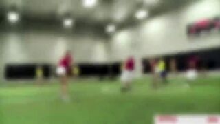 Hot college teens recieves a fuck in the ass at the dodgeball field