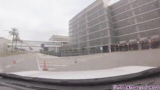 Big titted asian Sharon Lee fucked in public airport parking lot