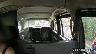 Busty blonde amateur banging in cab