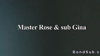 Hogtied busty blonde sub pussy vibed