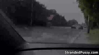 Beautiful teen with huge tits Marina gets her pussy banged by the stranger