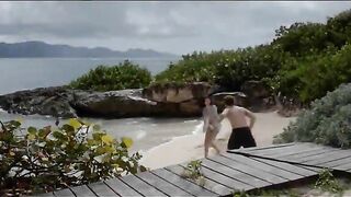 Extremely cute lovers sex on the beach