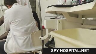 Adorable brunette hospital hidden cam footage