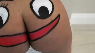 Black Ex Girlfriend With A Face Painted On Her Ass