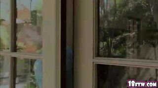 Brunette teen Shae Snow gets fucked hard by her boyfriends big cock