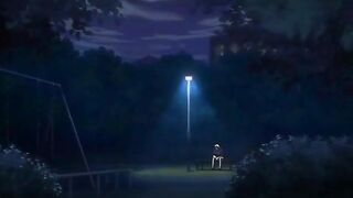 Gay anime lovers secretly kiss and make out in the outdoor forest